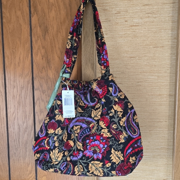 Vera Bradley Small Original Tote in Midnight Garden Paisley Pattern - NWT - Picture 6 of 6